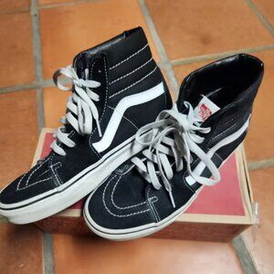 Vans skateboard-Hi Classic Black & White High Top Skate Sneakers Men's Size 6.5